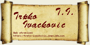 Trpko Ivačković vizit kartica